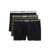 Men BOSS Underwear & Socks | Three-Pack Of Boxer Briefs In Stretch Cotton Open Miscellaneous