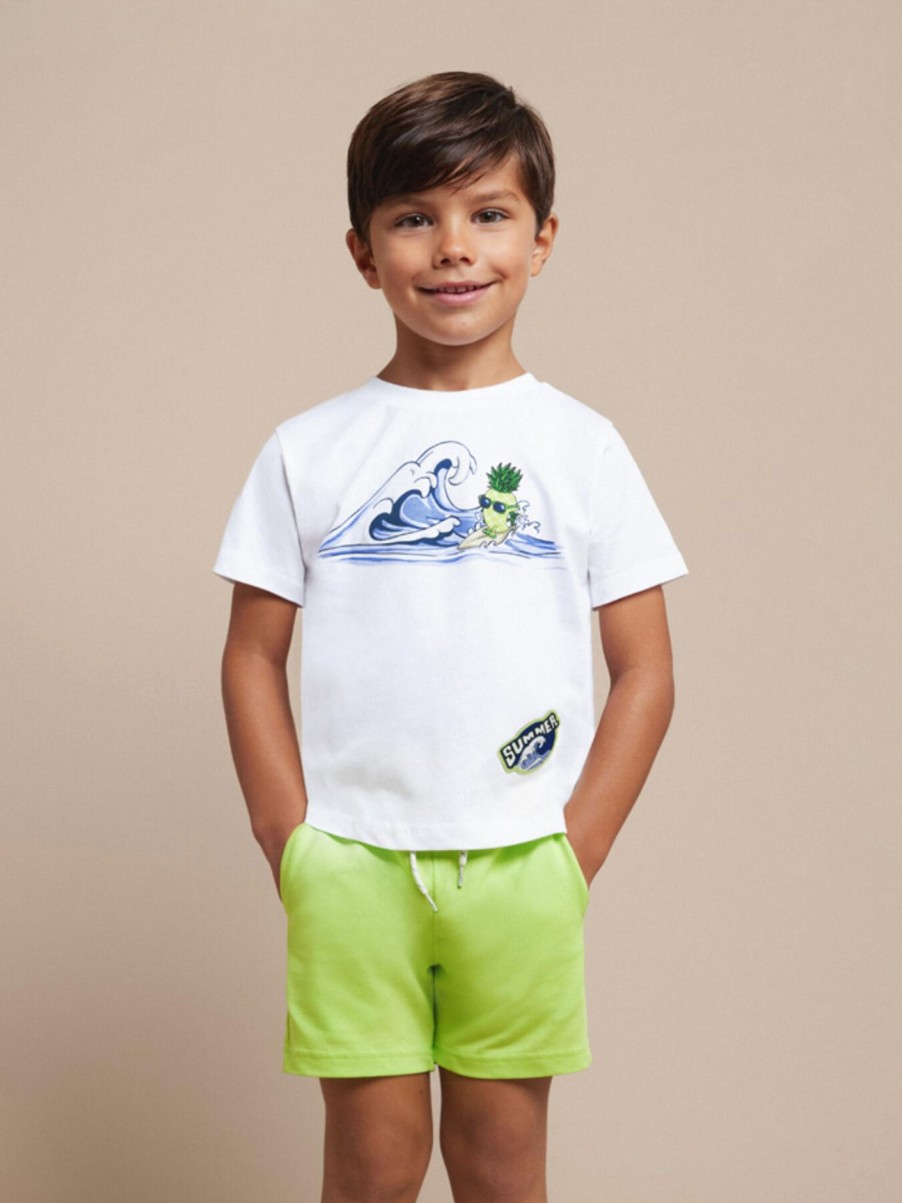 Kids Mayoral Sets | Pineapple Surf T-Shirt Set Kiwi