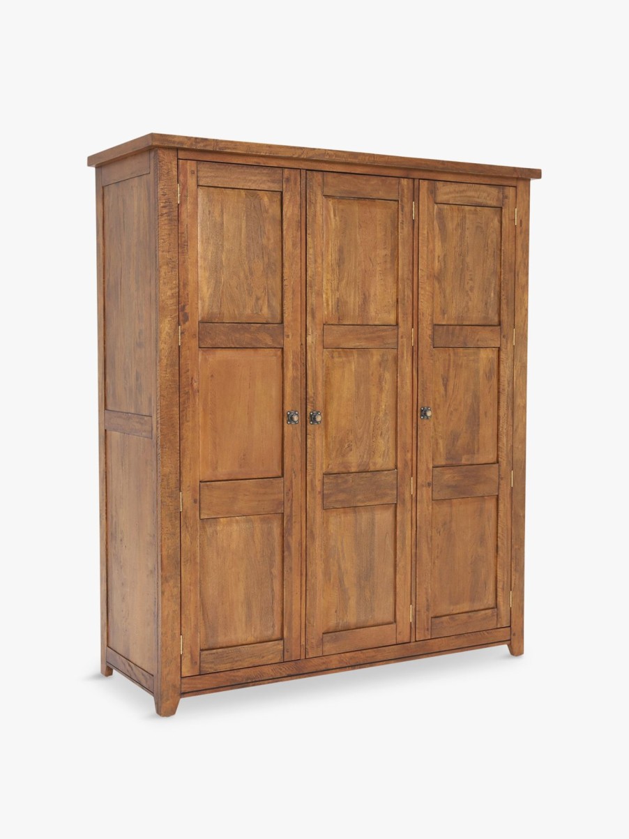 Furniture & Outdoor Barker and Stonehouse Wardrobes | New Frontier 3 Door Wardrobe Mango Wood