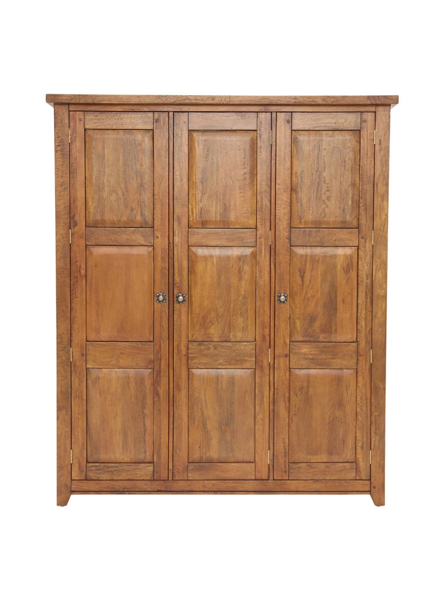 Furniture & Outdoor Barker and Stonehouse Wardrobes | New Frontier 3 Door Wardrobe Mango Wood