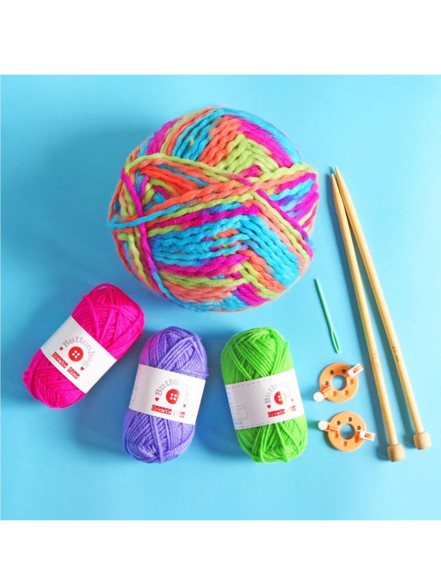 Kids Buttonbag Arts & Crafts | Pompom Scarf Kit