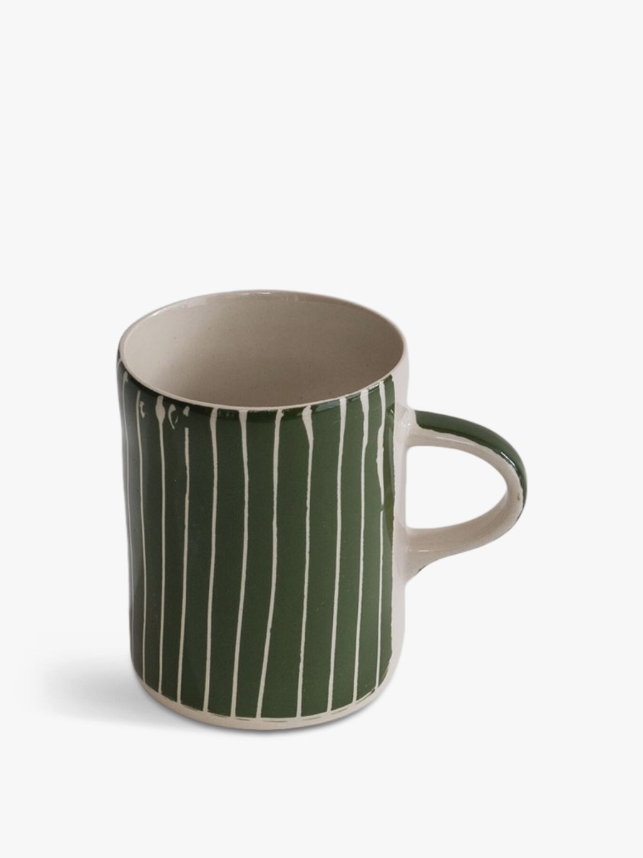 Home & Tech Musango Drinkware | Sgraffito Demi Mug Moss Green