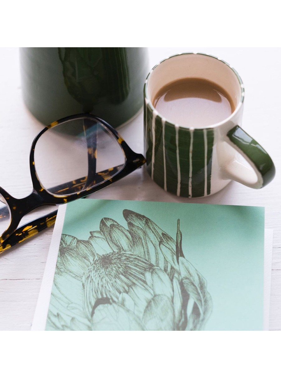 Home & Tech Musango Drinkware | Sgraffito Demi Mug Moss Green