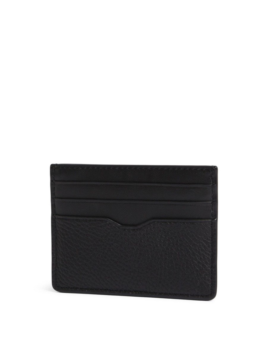 Men Tommy Hilfiger Wallets & Card Holders | Central Card Leather Wallet Black