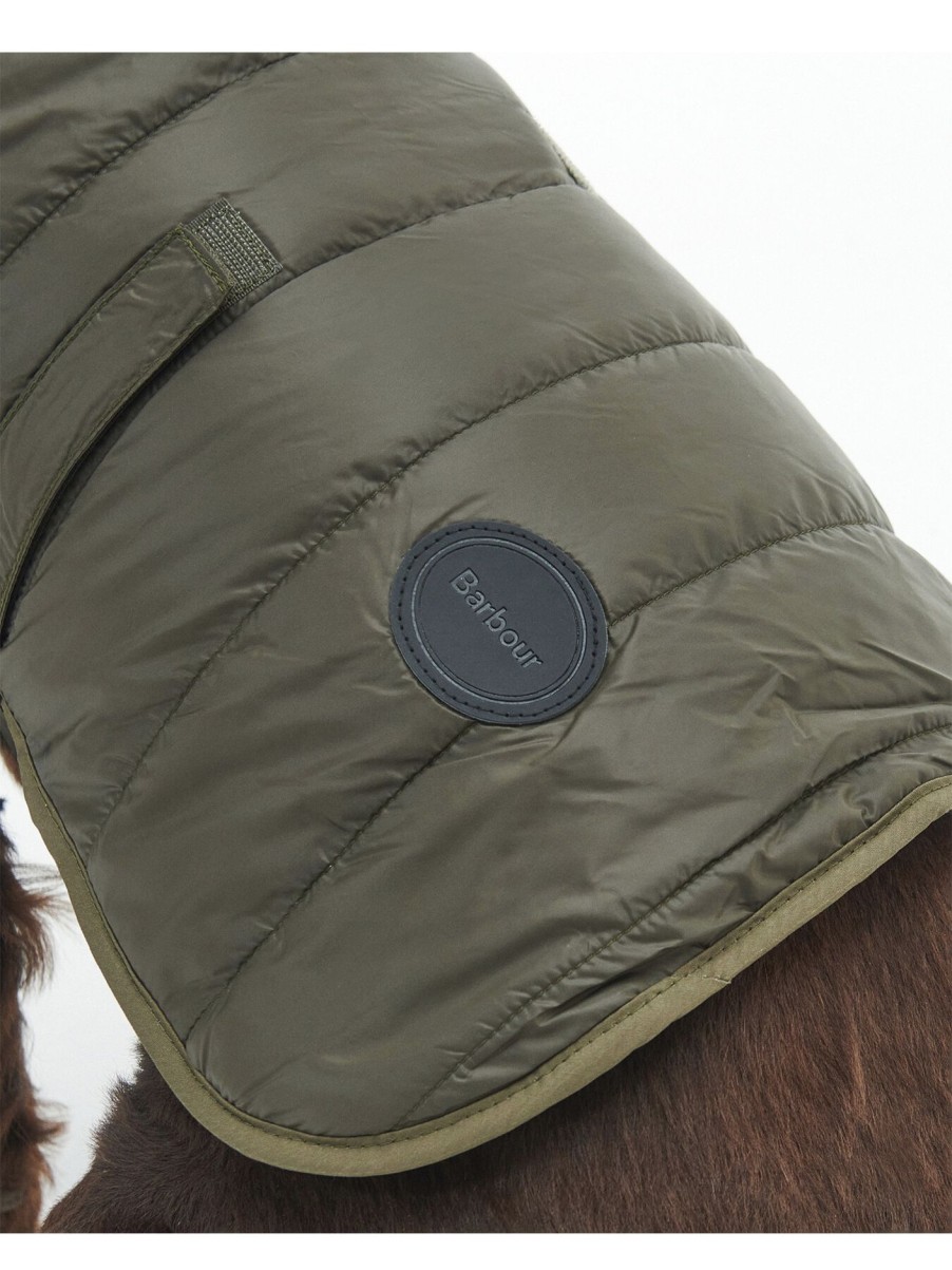 Home & Tech Barbour | Baffle Quilted Dog Coat Dark Olive Medium