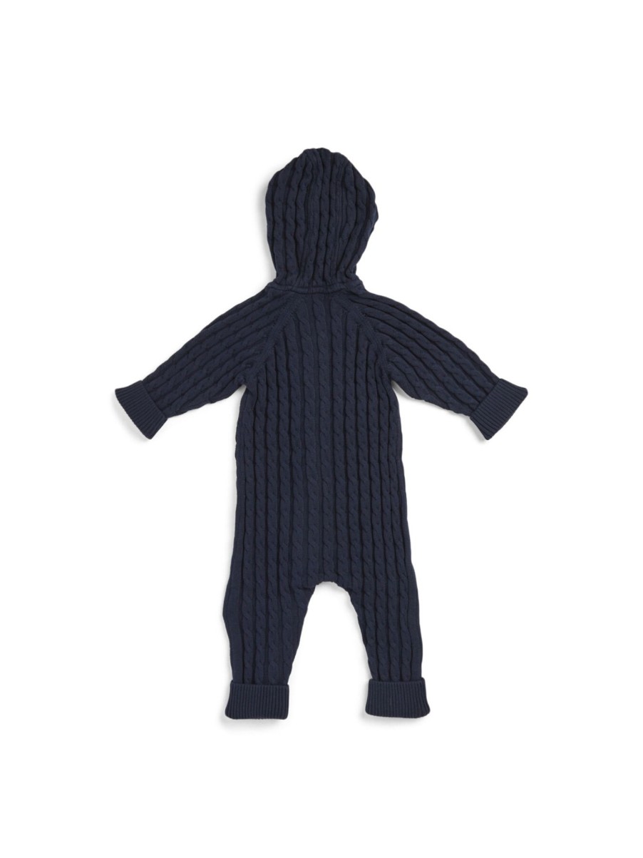 Kids GANT Baby Grows | Cotton Cable Shield One Piece Evening Blue