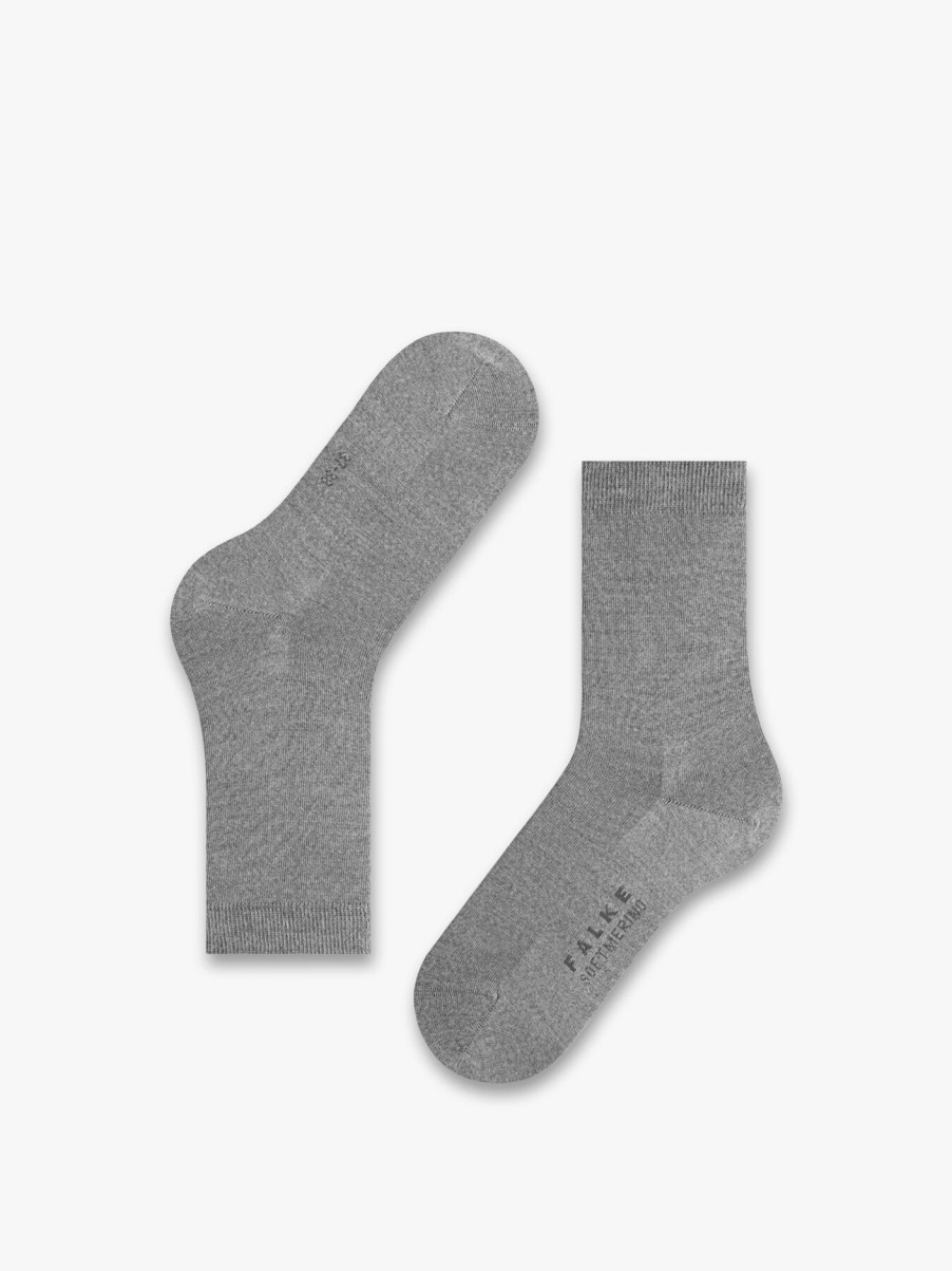 Women Falke Socks & Tights | Soft Merino Anklet Sock Light Grey