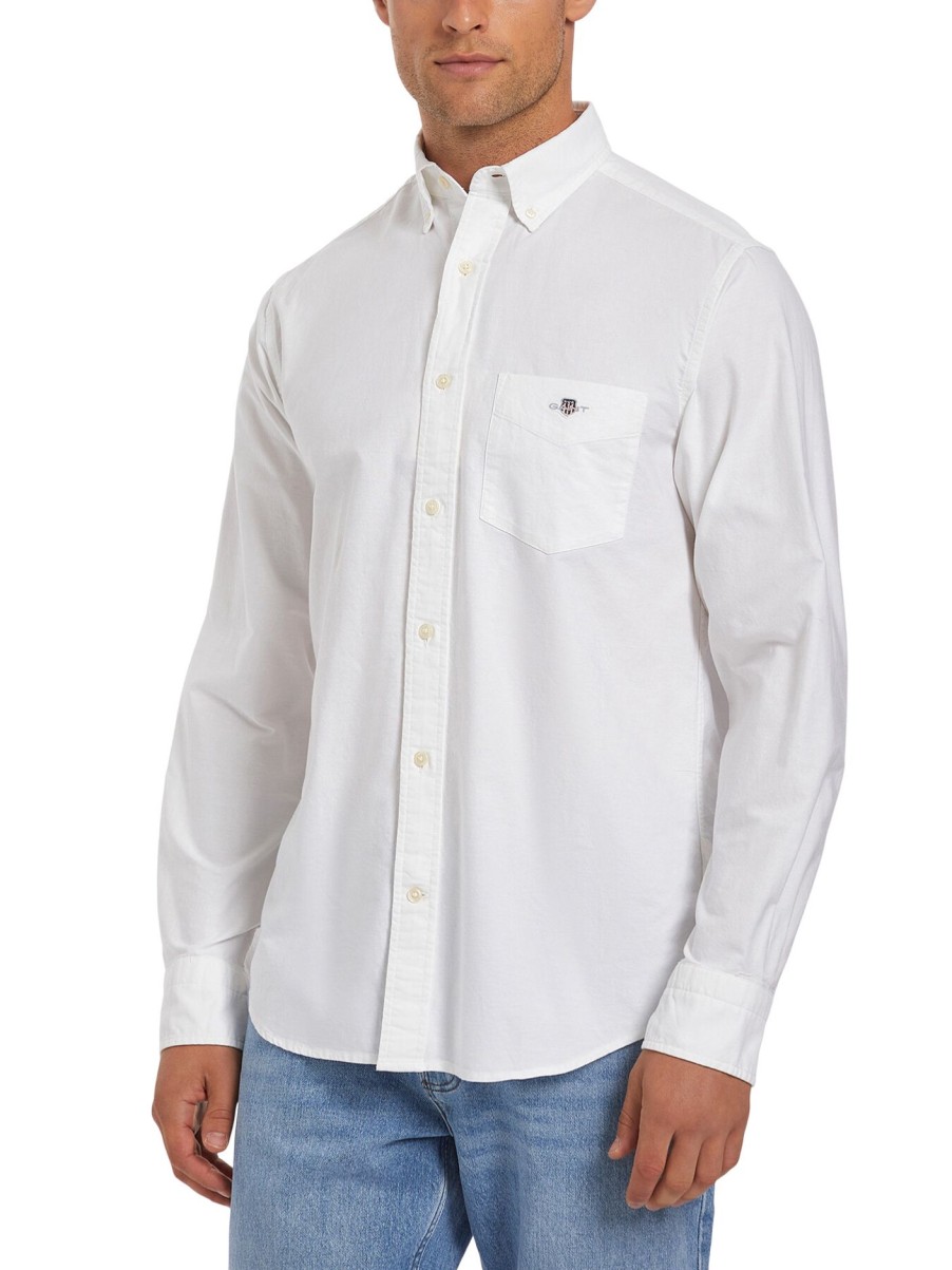 Men GANT Shirts | Regular Fit Oxford Shirt White