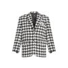 Women Anine Bing Coats & Jackets | Quinn Blazer - Black And White Houndstooth Multi