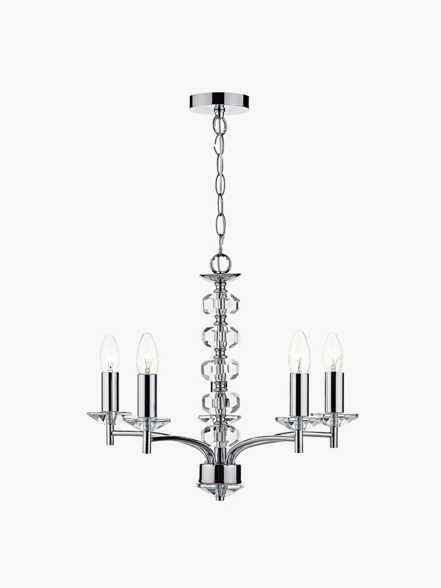 Home & Tech Dar Lighting Ceiling Lights | Oleana 5 Light Pendant Silver