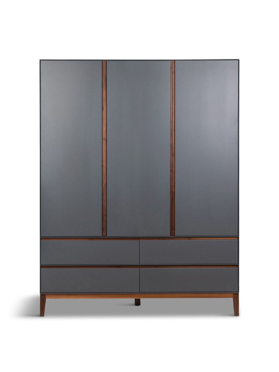 Furniture & Outdoor Heal's Wardrobes | Lars Triple Wardrobe Grey/ Walnut