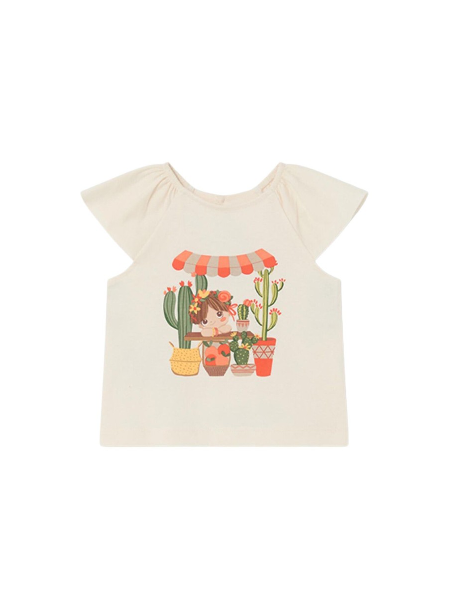 Kids Mayoral Sets | Orange Shorts & 2 Catcus Shirt Set Tangerine