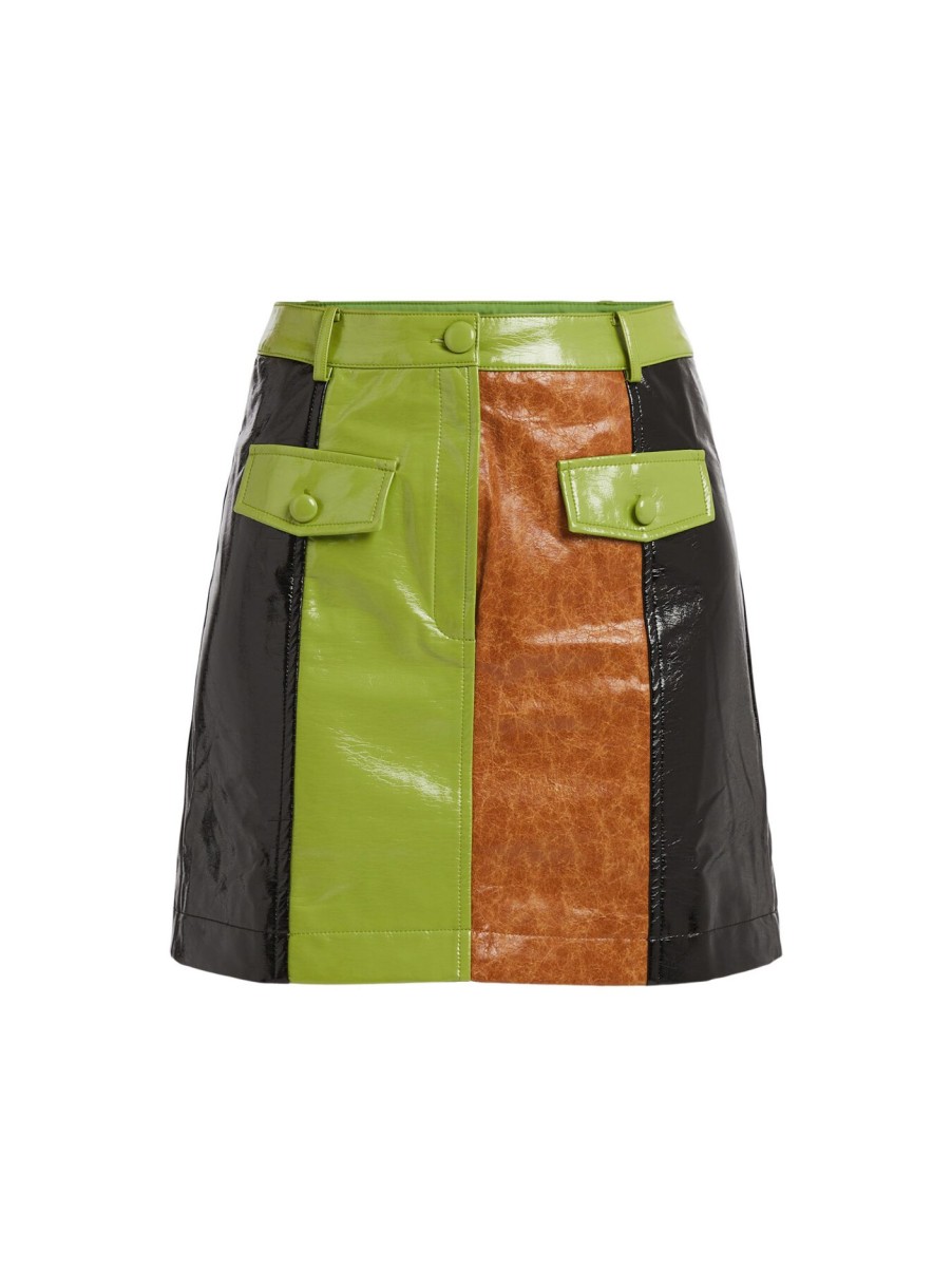 Women Kitri Skirts | Nancy Colour Faux-Leather Mini Skirt Multi