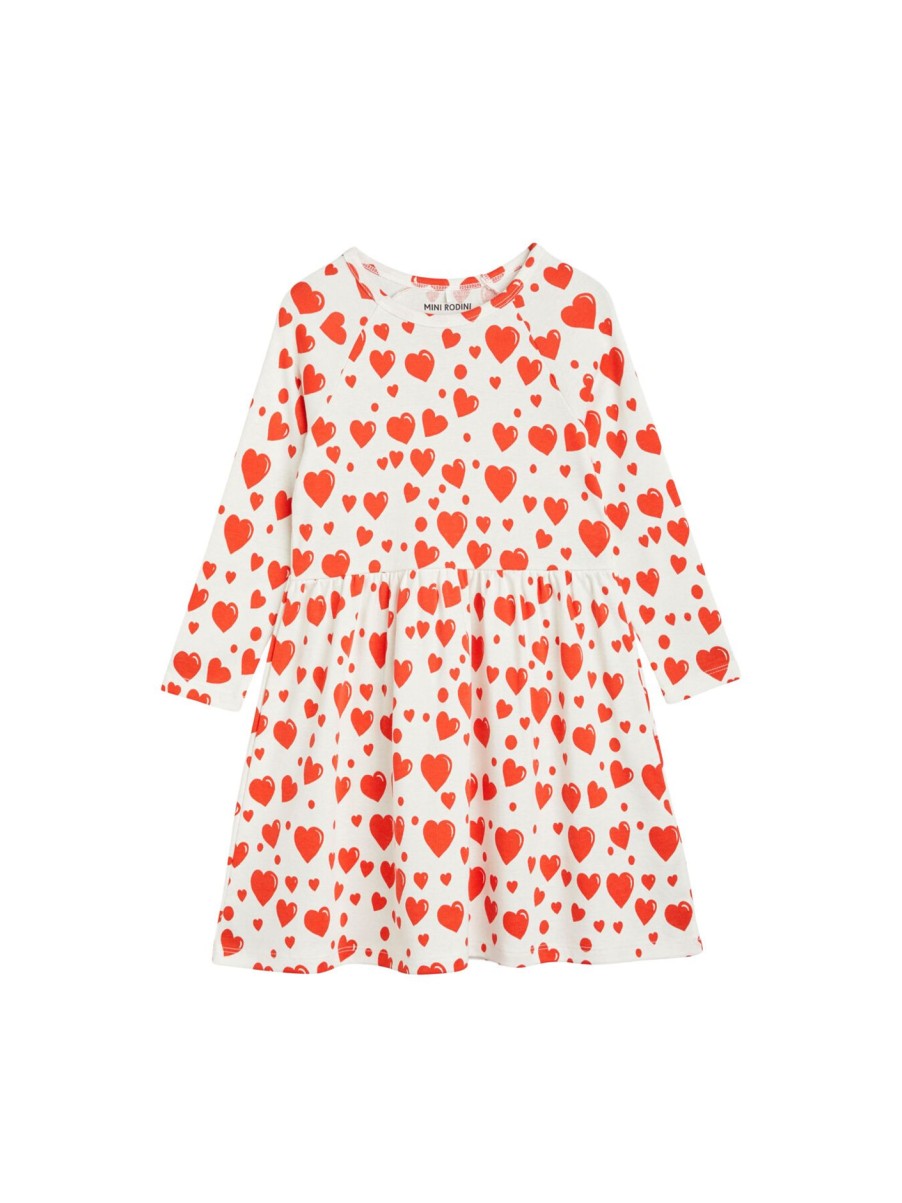 Kids Mini Rodini Dresses & Skirts | Hearts Long Sleeve Dress Multi