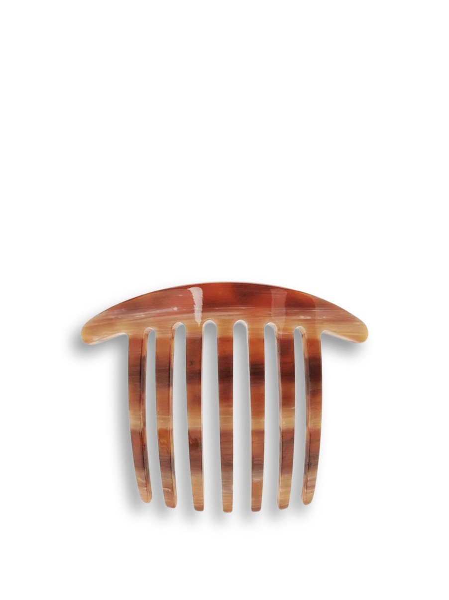 Women France Luxe Hair Accessories | Handmade French Twist Comb Caramel Horn