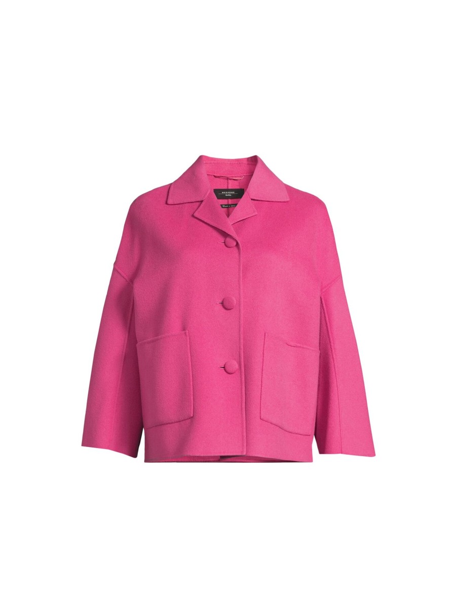 Women Weekend Max Mara Coats & Jackets | Panca Short Wool Jacket Pink