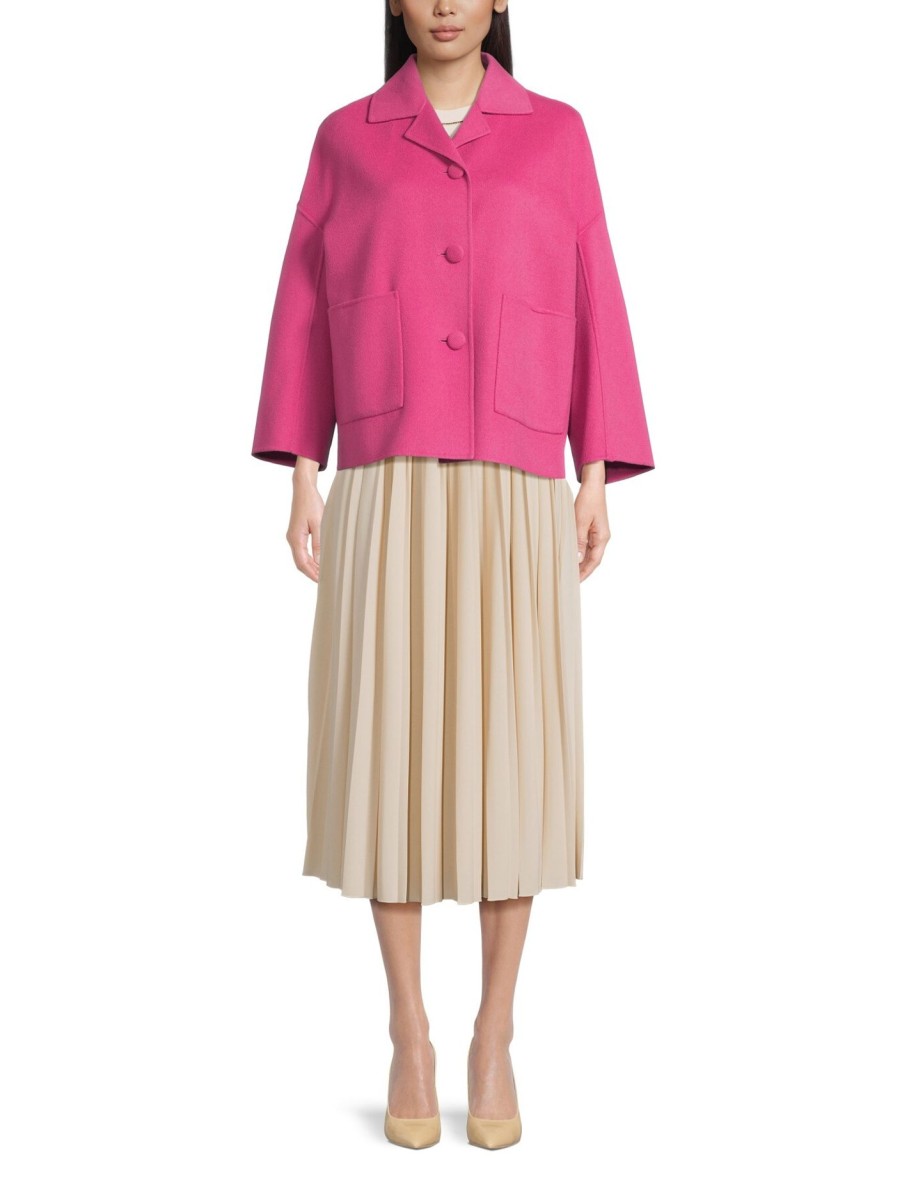 Women Weekend Max Mara Coats & Jackets | Panca Short Wool Jacket Pink