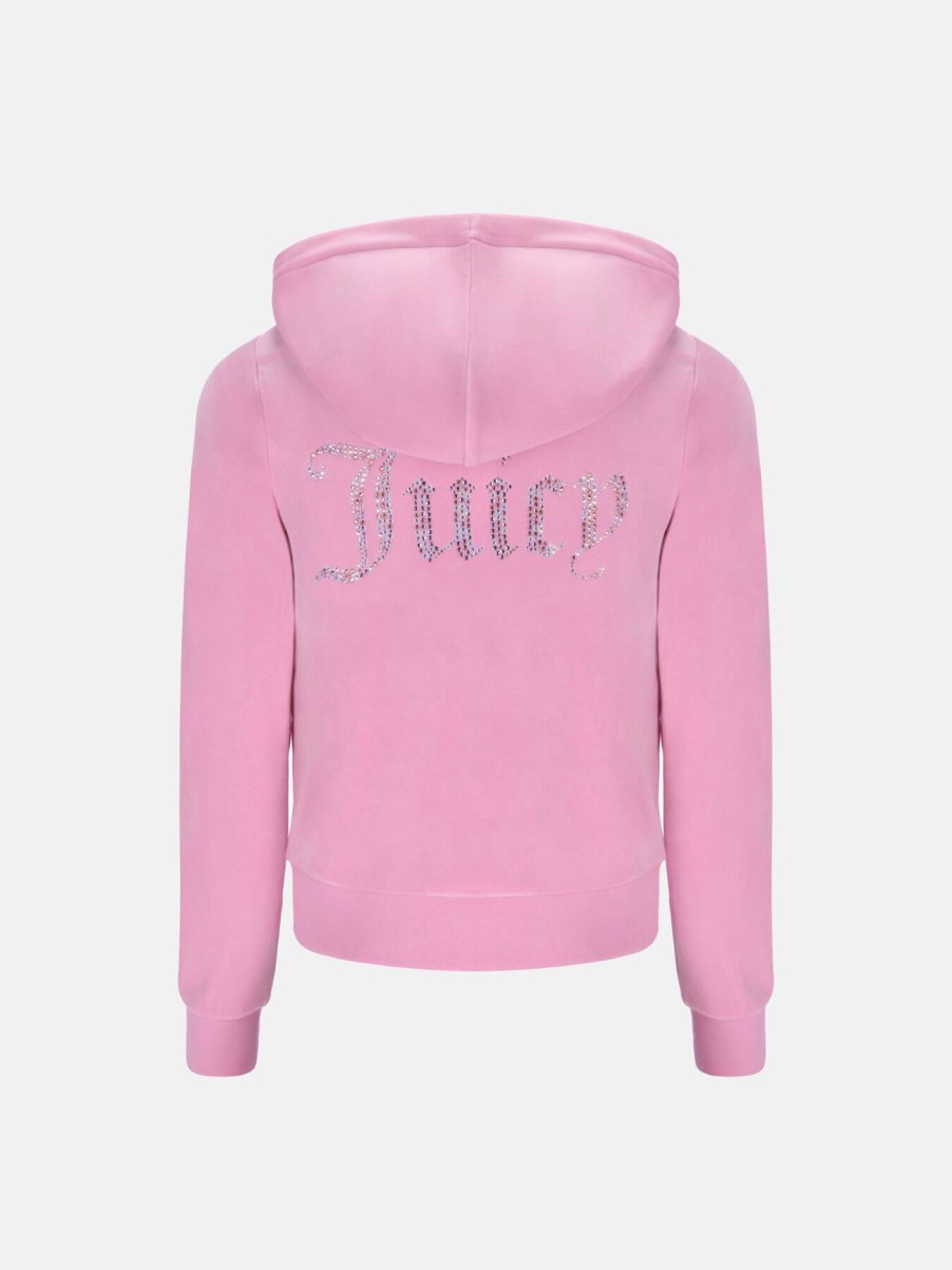 Women Juicy Couture Tracksuits | Mixed Colour Diamante Robertson Hoodie Begonia Pink