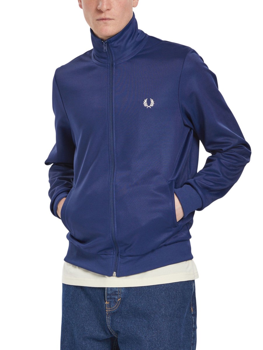 Men Fred Perry Coats & Jackets | Track Jacket French Navy