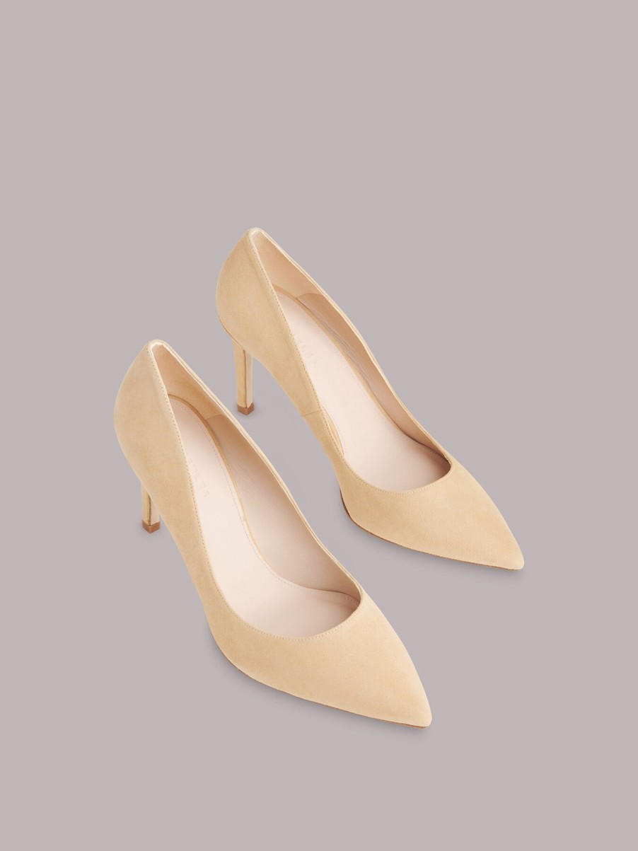 Women Whistles Heels | Corie Suede Heeled Pump Beige