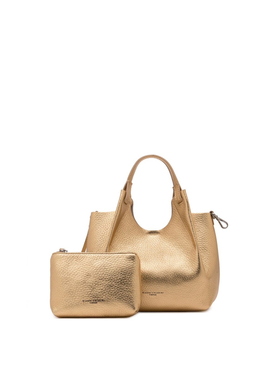 Women Gianni Chiarini Cross Body Bags | Dua M Tote Rich Gold-Sabbia