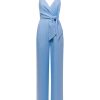 Women REISS Jumpsuits & Playsuits | Emily Linen Side Tie Jumpsuit Blue