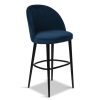 Furniture & Outdoor Heal's Counter & Bar Stools | Austen Bar Stool Plush Velvet Indigo Black Leg