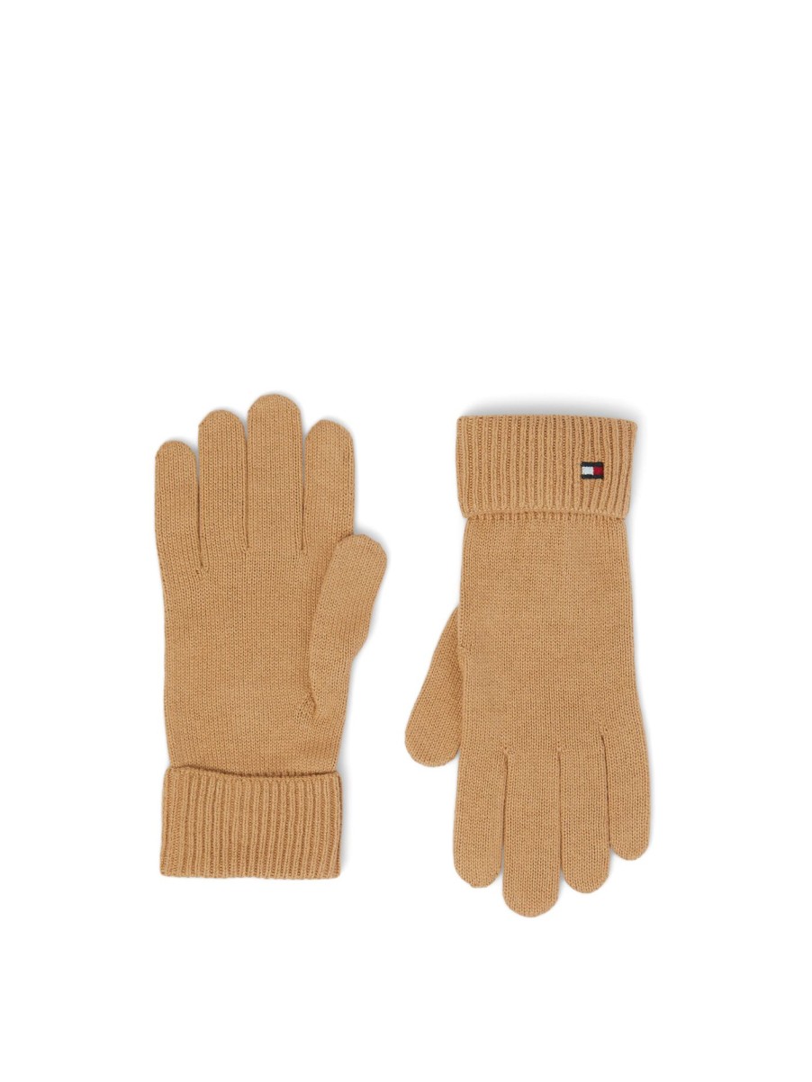 Women Tommy Hilfiger Gloves | Essential Flag Gloves Classic Khaki