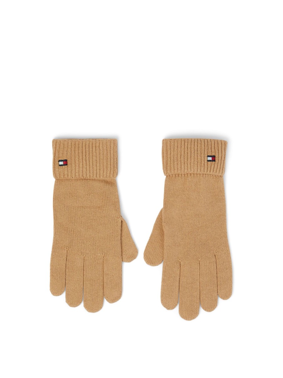 Women Tommy Hilfiger Gloves | Essential Flag Gloves Classic Khaki