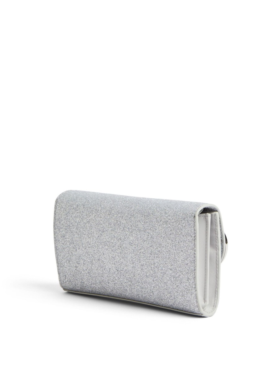 Women Diesel Clutch Bags | 1Dr Wallet Strap Silver