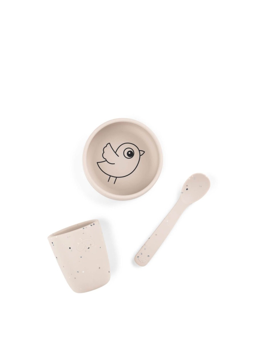 Kids Done by Deer Feeding & Healthcare | Silicone First Meal Set Birdee Sand