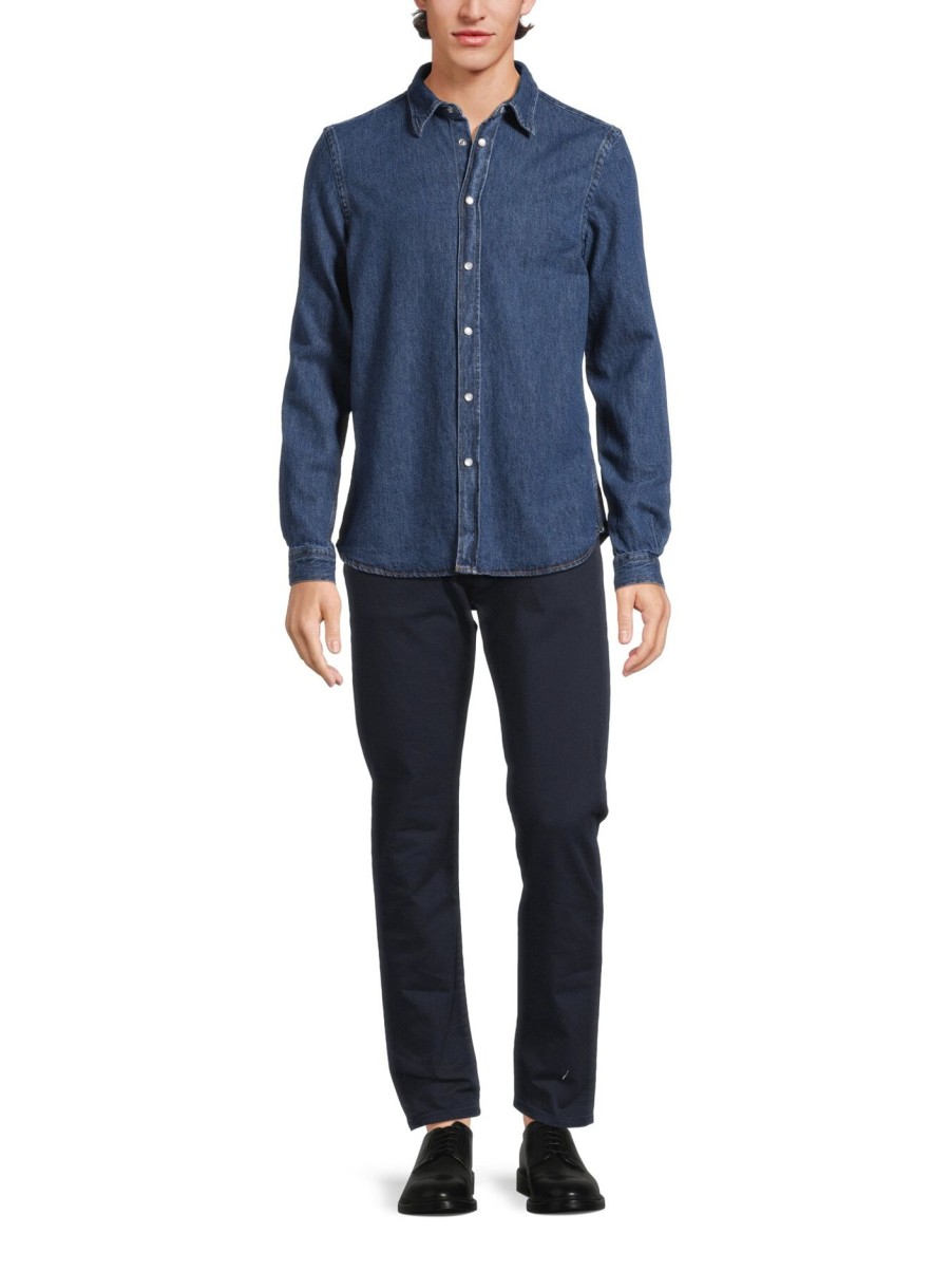 Men PS Paul Smith Shirts | Chambray Tailored Fit Shirt Blue