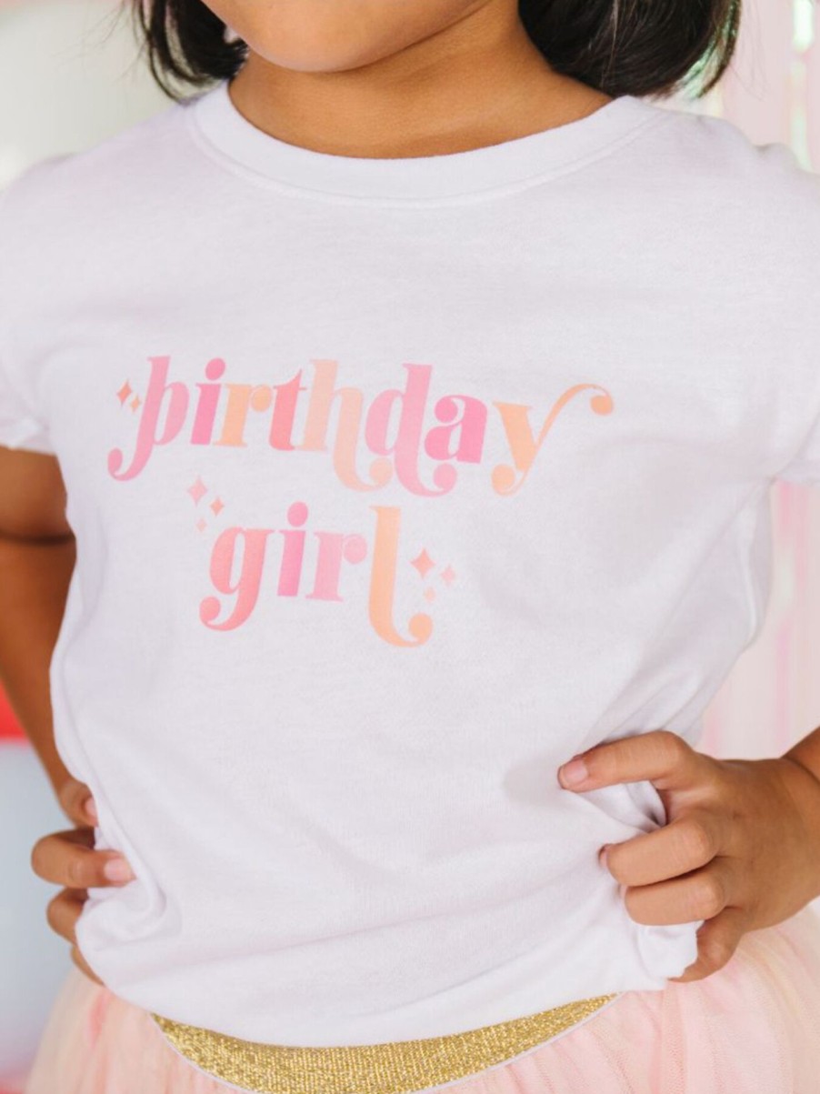 Kids Sweet Wink Tops | Birthday Girl Blush T-Shirt Ballet