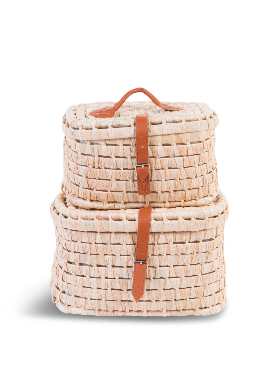 Kids Childhome Furniture & Accessories | Small Corn Husk Storage Baskets Natural