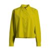 Women Eileen Fisher Tops | Classic Collar Short Shirt Citron