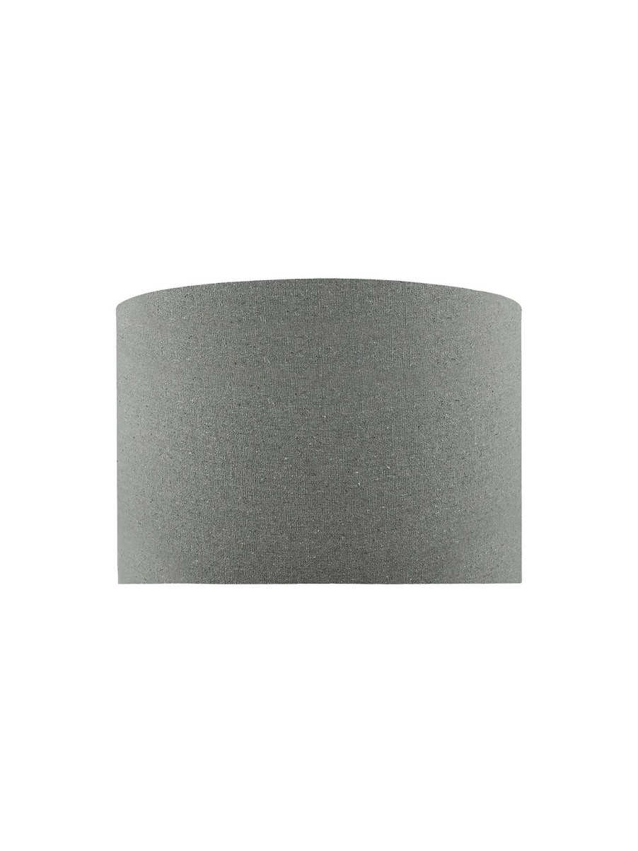 Home & Tech Dar Lighting Light Shades | Pyramid Linen Drum Shade 46Cm Grey