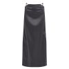 Women GANNI Skirts | Double Satin Maxi Skirt Black