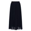 Women French Connection Skirts | Pleated Solid Skirt Utility Blue