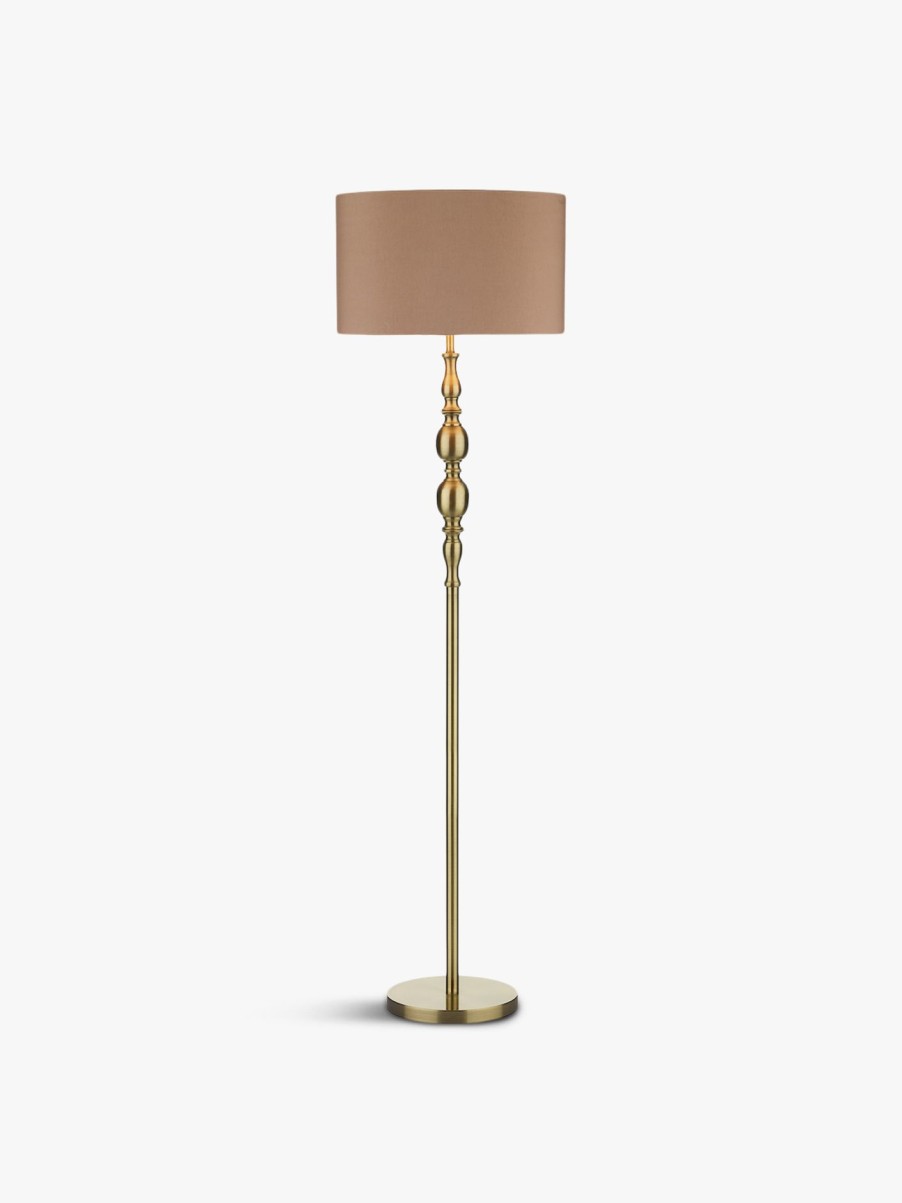 Home & Tech Dar Lighting Floor Lamps | Madrid Ball Floor Lamp With Shade Bronze