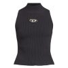 Women Diesel Tops | Ribbed Knit M-Onervax Turtleneck Top 9Xx