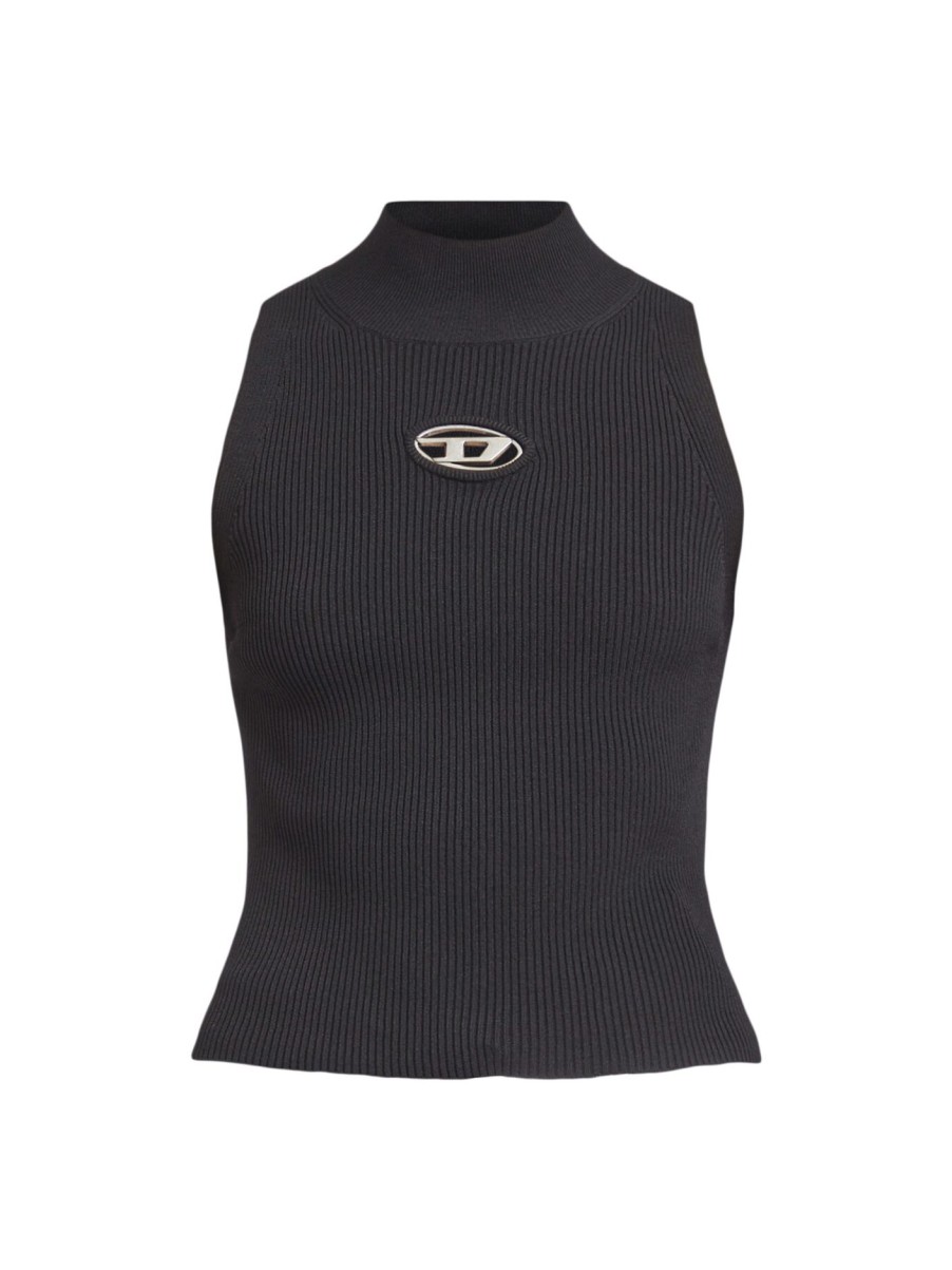 Women Diesel Tops | Ribbed Knit M-Onervax Turtleneck Top 9Xx