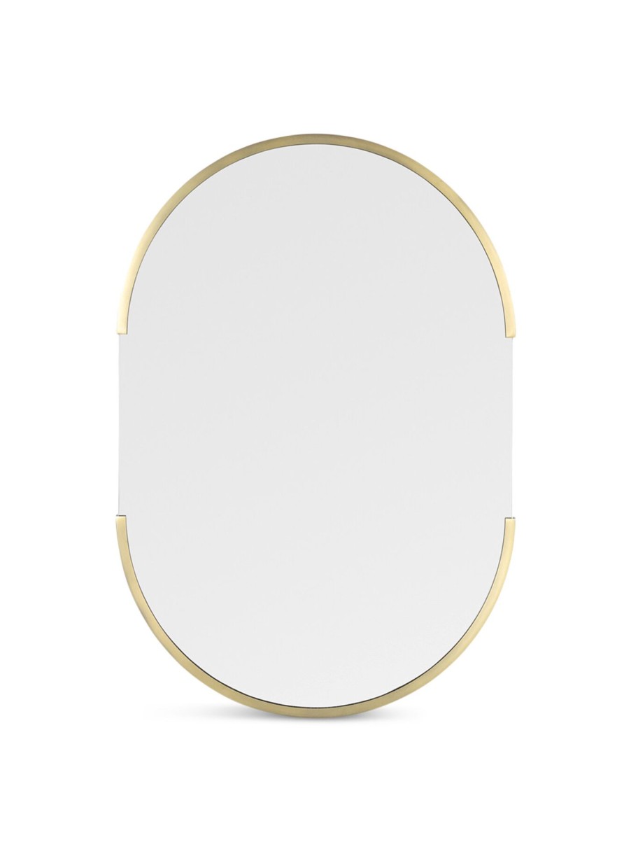 Home & Tech Heal's Mirrors | Ovo Oblong Mirror Brass 65X45Cm Gold