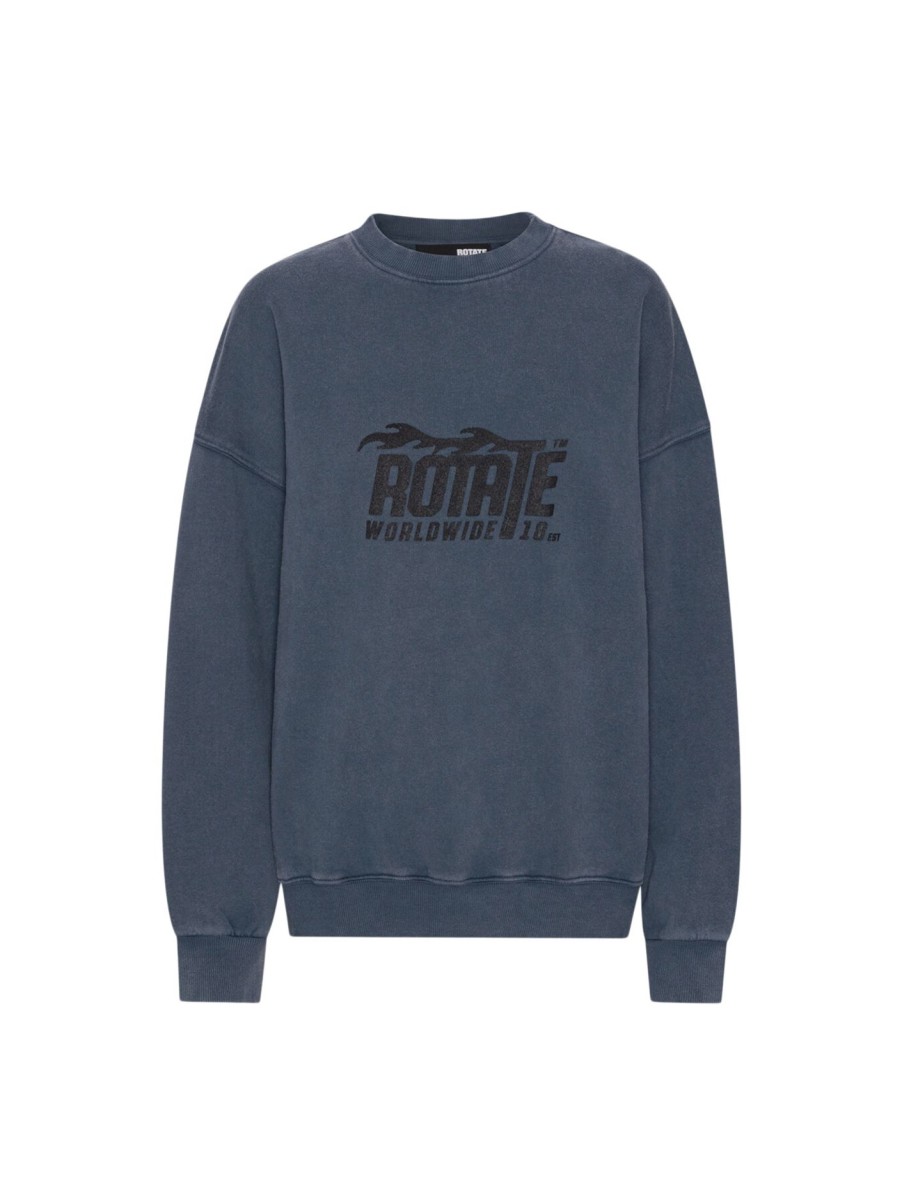 Women Rotate Sunday Activewear | Enzyme Sweat Crewneck Vintage Indigo