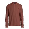 Men Fred Perry Polo & Rugby Shirts | Honeycomb Cotton Ls Polo Shirt Whisky Brown