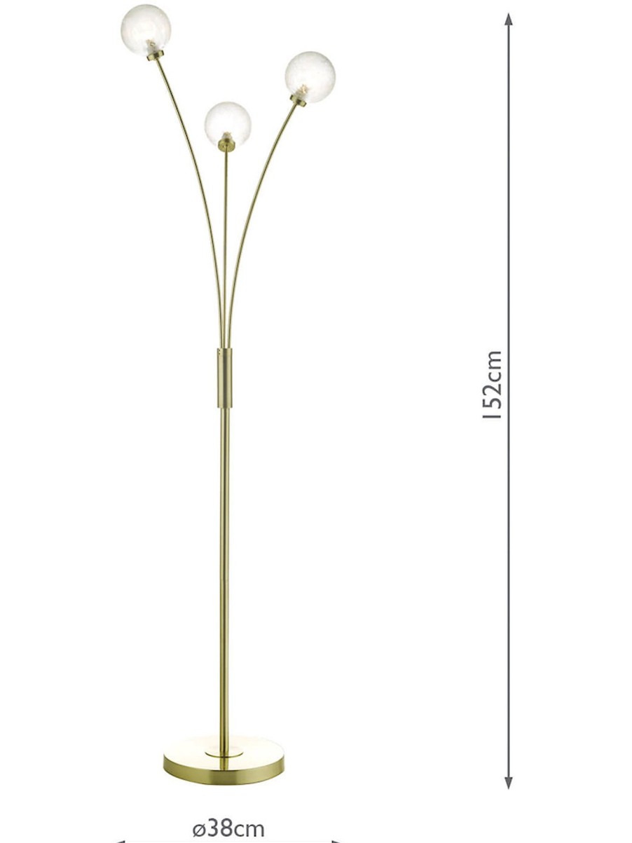 Home & Tech Dar Lighting Floor Lamps | Avari 3 Light Floor Lamp Gold