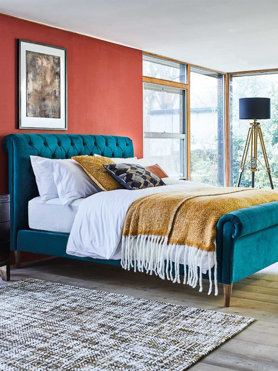 Furniture & Outdoor Barker and Stonehouse Bed Frames | Hadley High End Bed Frame, Super King Blue