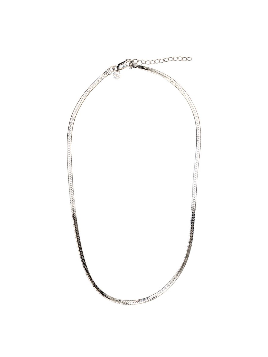 Women Astrid & Miyu Jewellery | Snake Chain Necklace Silver