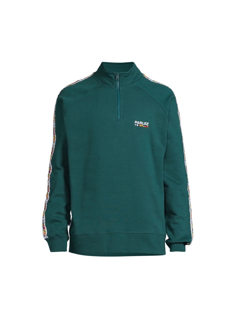 Men Parlez Sweatshirts & Knitwear | Sampson Quarter Zip Deep Green