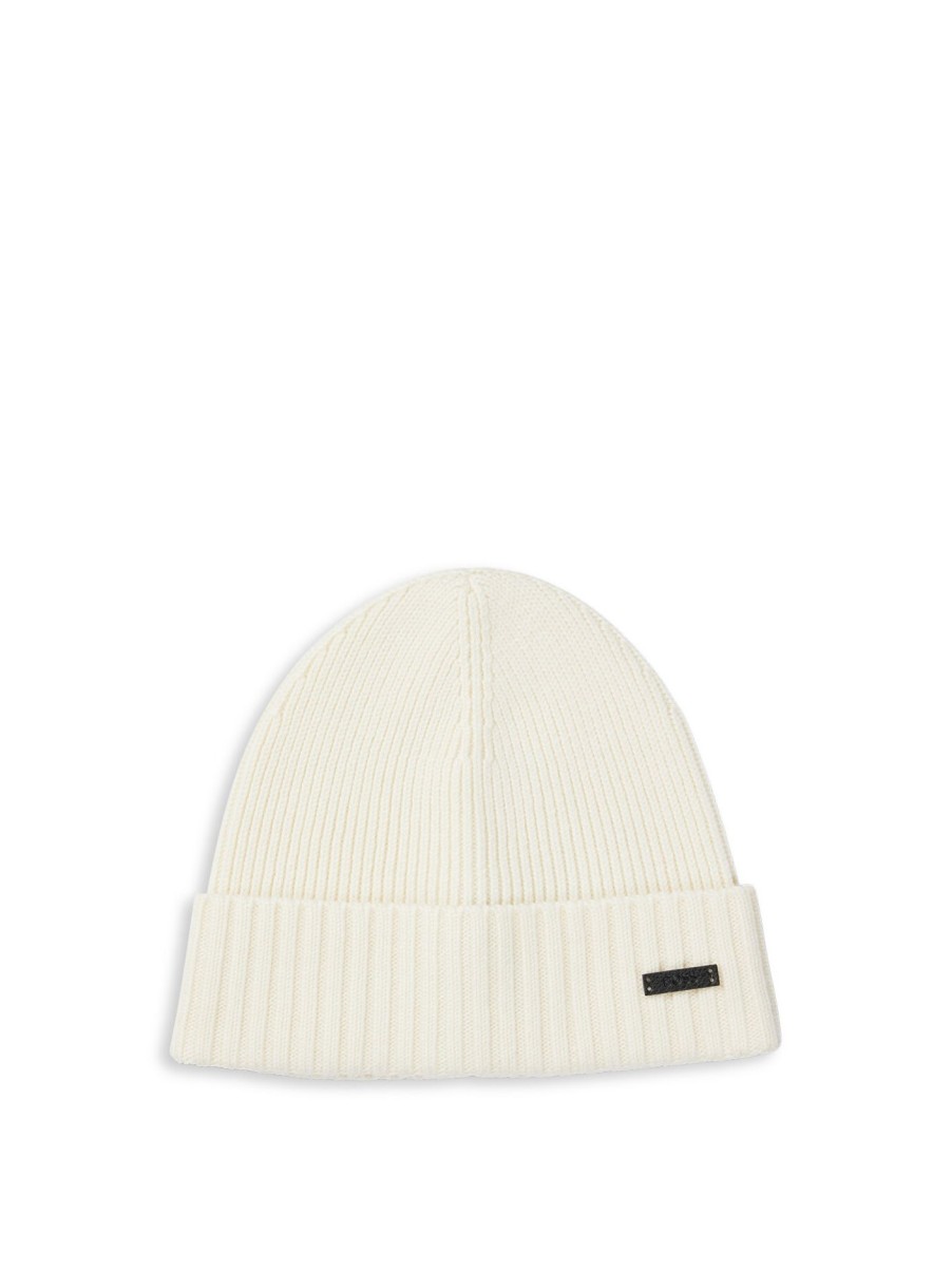 Men BOSS Hats | Fati Wool Beanie Open White