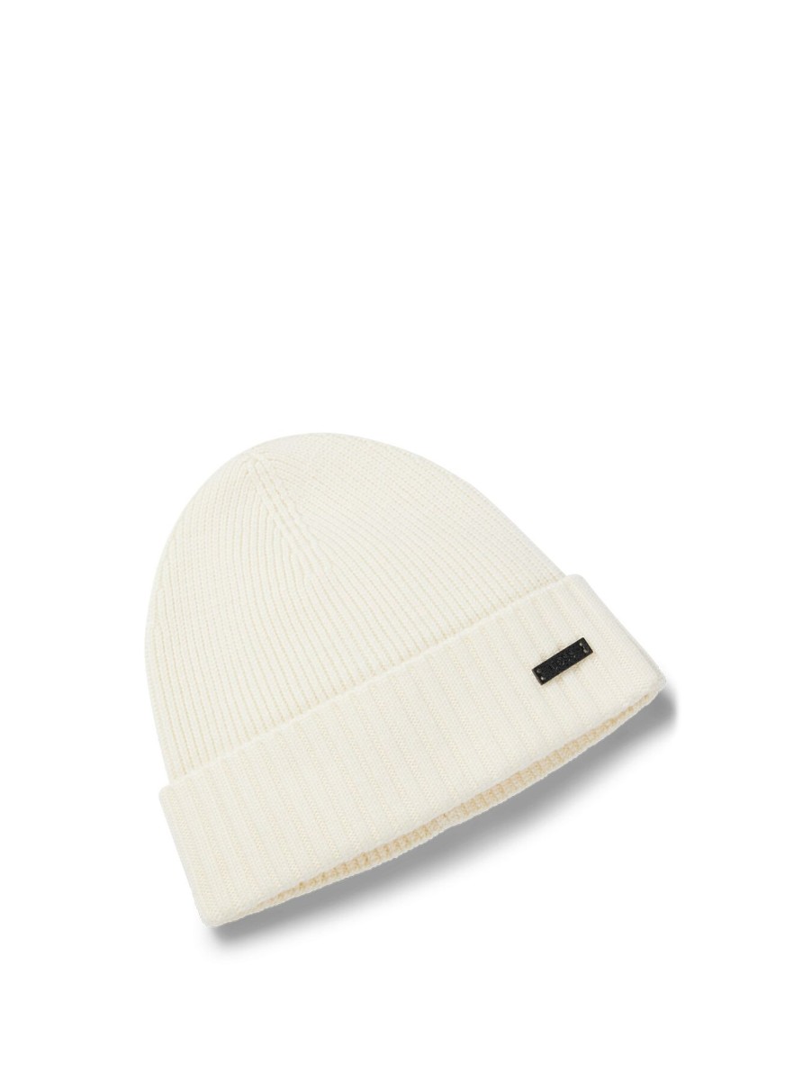 Men BOSS Hats | Fati Wool Beanie Open White